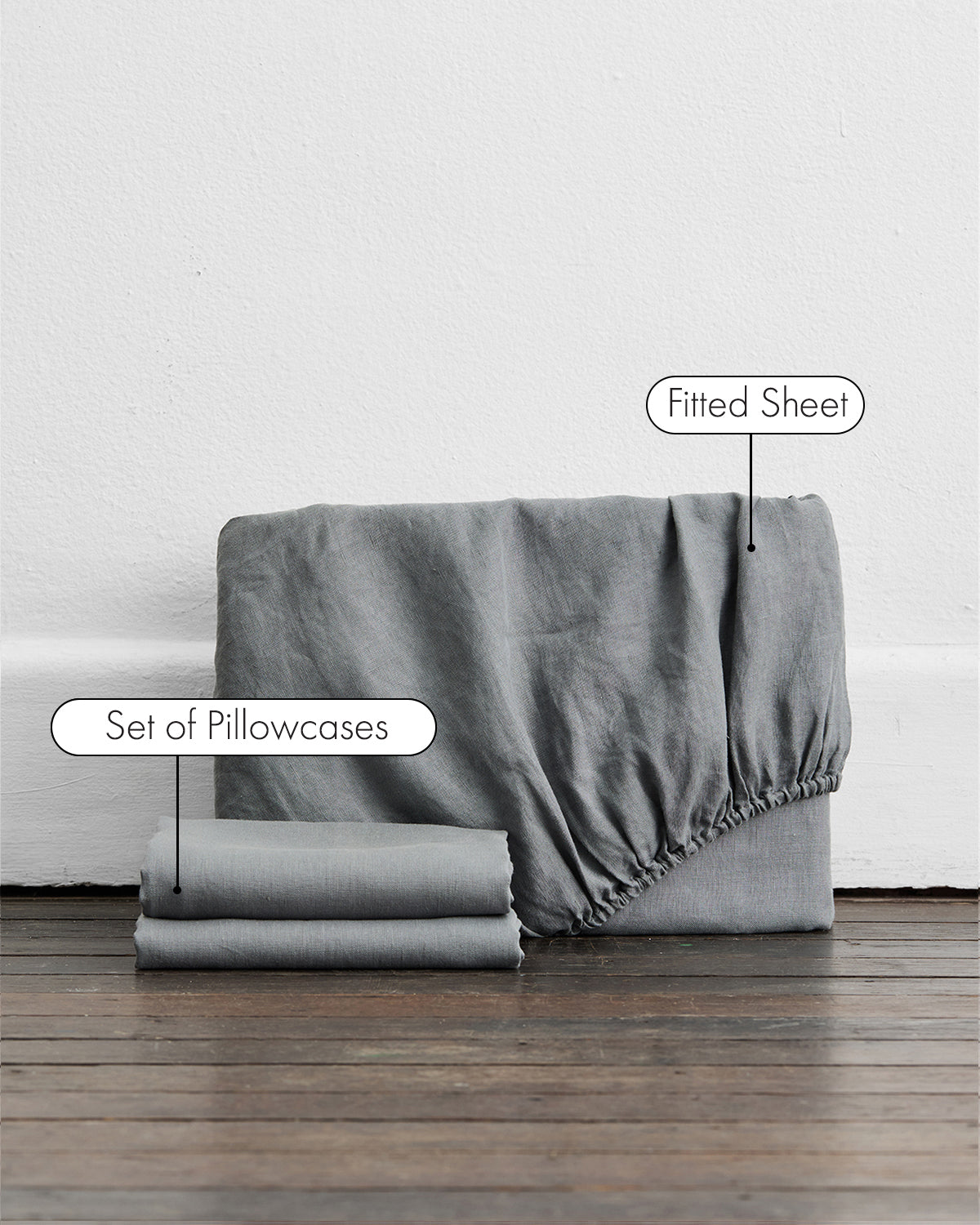 Mineral 100% French Flax Linen Fitted Sheet Set