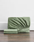 Pistachio 100% French Flax Linen Fitted Sheet Set
